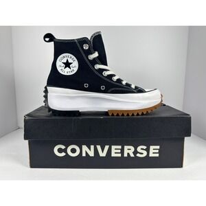 Converse Run Star Hike High Top Platform Black White Gum 166800C Mens 6 W 7.5